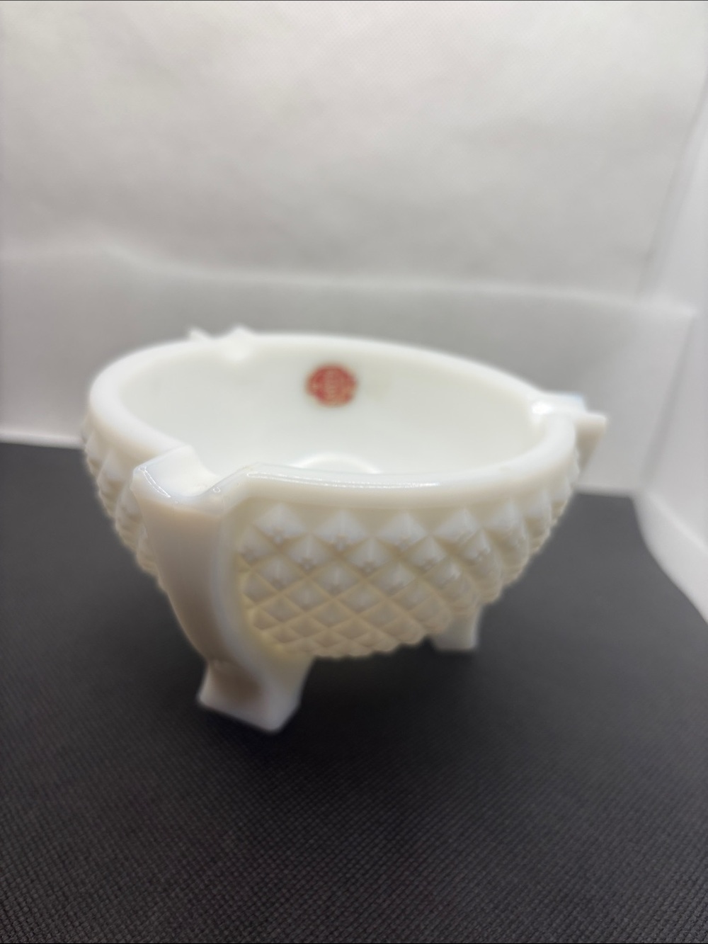 Vintage Smith White Hobnail White Milk Glass Ashtray